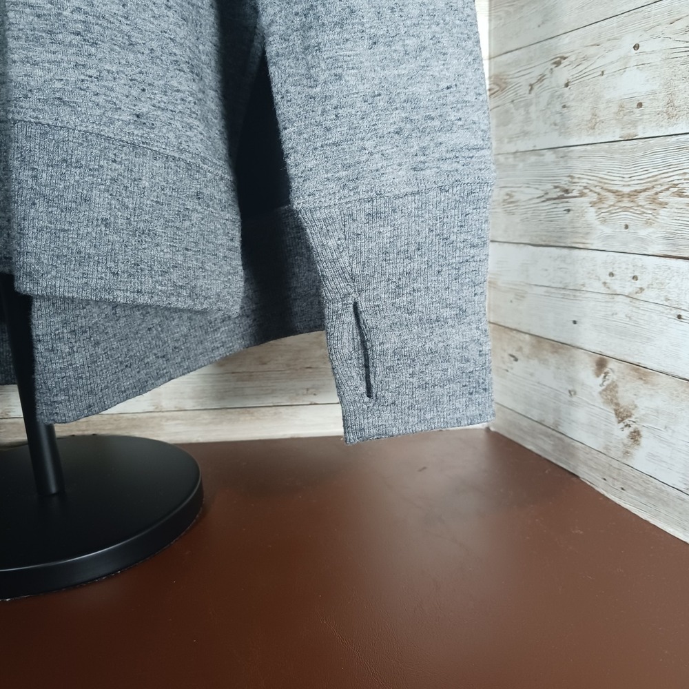 Athleta Sweater Women's Medium Gray Long Sleeve Ribbed Cuff High Low Round Neck - Picture 4 of 9